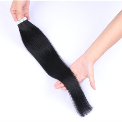 Wholesale tape in hair , blonde black gray red ombre color cuticle aligned european remy tape in human hair extensions 12